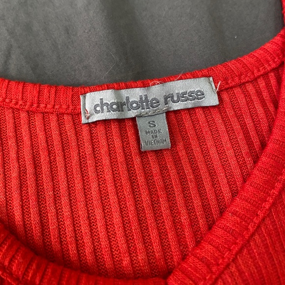 Charlotte Russe Crop Top, Red-Orange, Small - Picture 6 of 7